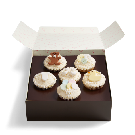 White Baby Shower Cupcake Selection Box