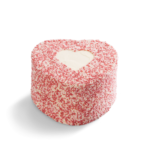 Vegan Pink Vanilla Heart Cake