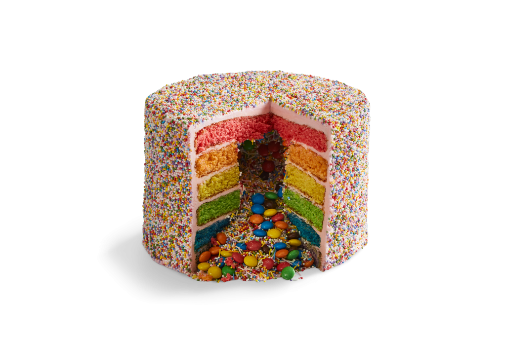 Gabby's Sprinkle Party Rainbow Piñata Cake