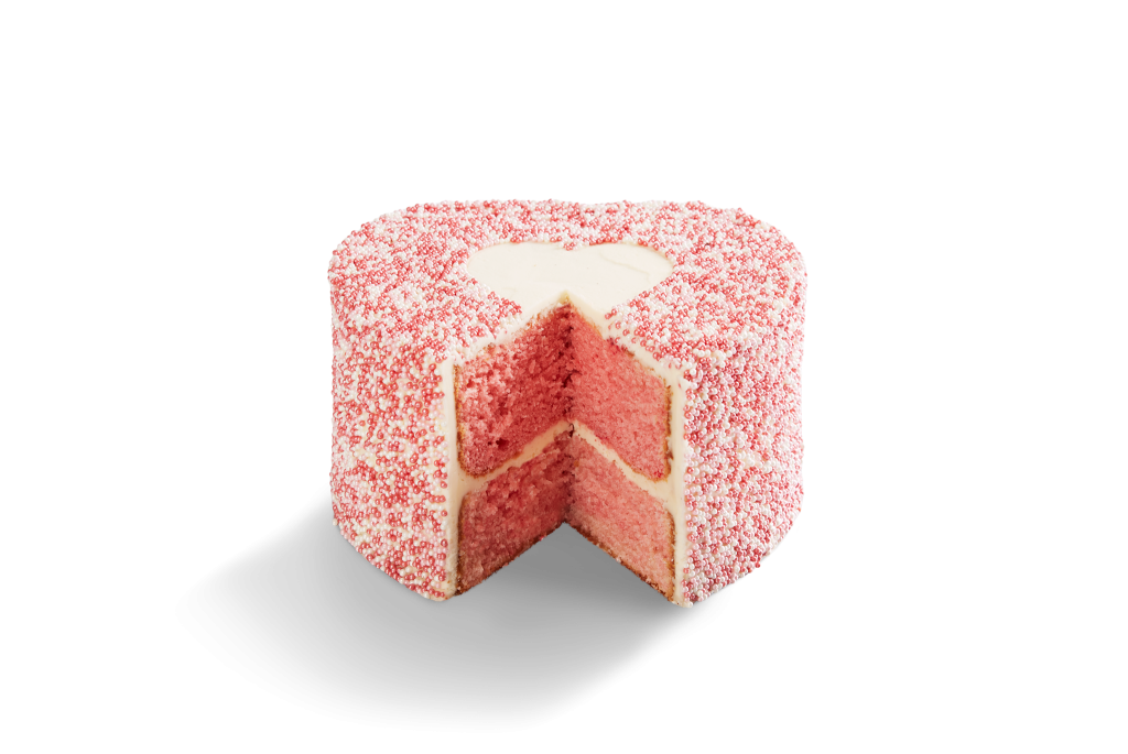 Made Without Gluten Pink Vanilla Heart Cake