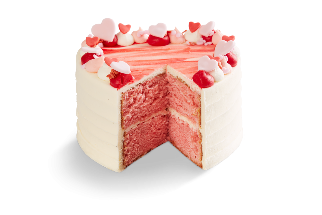 Hearts aflutter vanilla cake