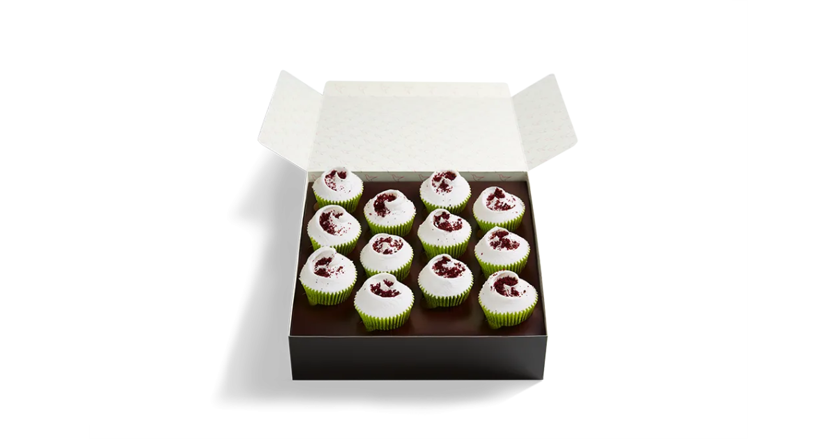 Vegan Red Velvet Cupcakes Box of 12 | The Hummingbird Bakery