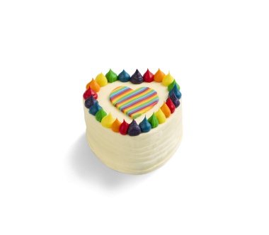 Rainbow Marble Pride Heart Cake 
